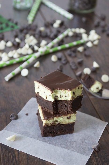 I tre strati dei Brownies con Mousse alla Menta