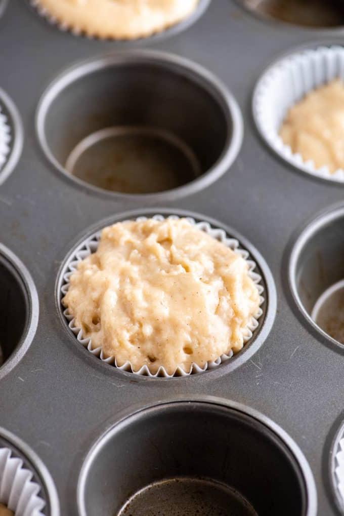 impasto nella teglia da muffin