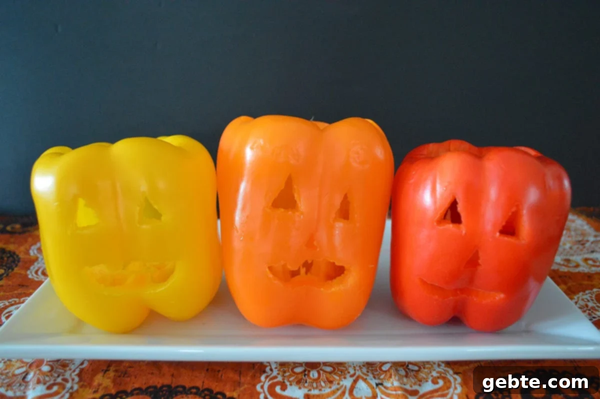 Καλύτερα Σκαλίσματα Halloween με Φρούτα και Λαχανικά: Πιπεριές για Διακόσμηση