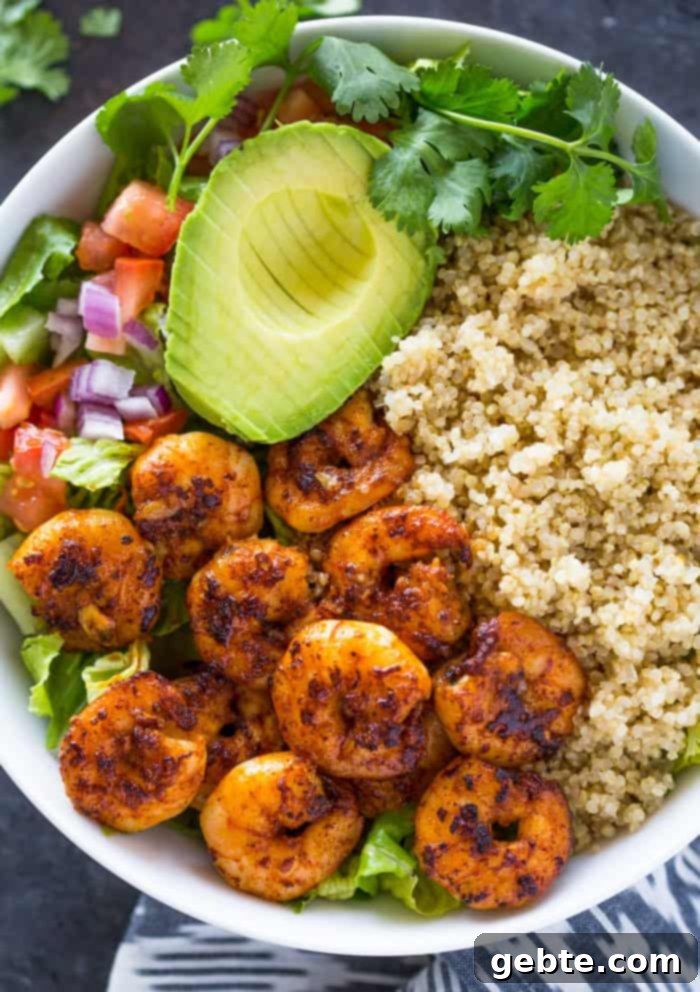 Shrimp Avocado Quinoa Bowls