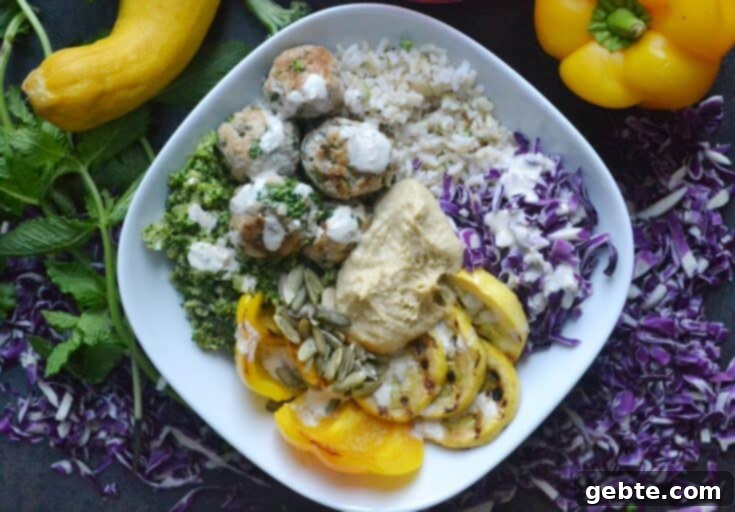 Savory Chicken Kebab Veggie Bowl