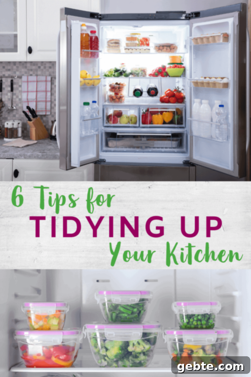6 Tips for Tidying Up Your Kitchen - If you've tuned in to see Netflix's Tidying Up with Marie Kondo, you might have had the urge to tidy up just about everything in your home. Whether you're looking to tidy up now or ideas to store away for when spring cleaning hits, here are a few ideas to get you started. #produceforkids #tidyingup #kitchen #cleaning #springcleaning