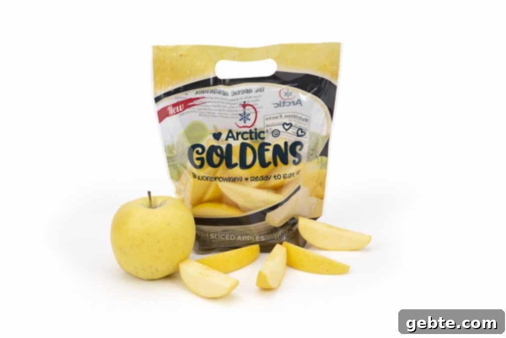 Συσκευασία με φέτες μήλων Arctic Golden, ιδανικές για ταξίδια και σνακ