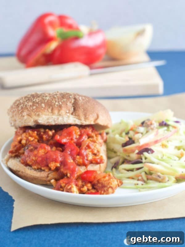 Zesty Turkey Sloppy Joes & Λάχανο με Μπρόκολο & Μήλο
