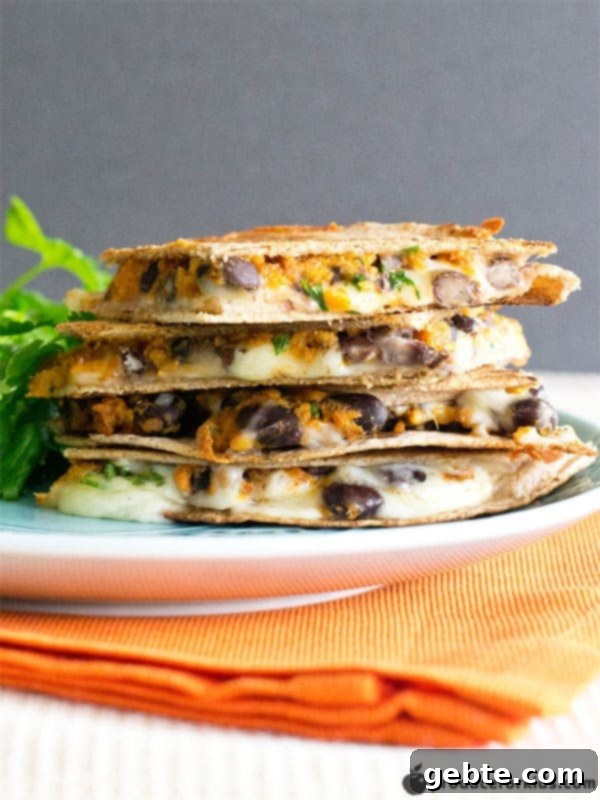 Quesadilla με Γλυκοπατάτα & Μαύρα Φασόλια