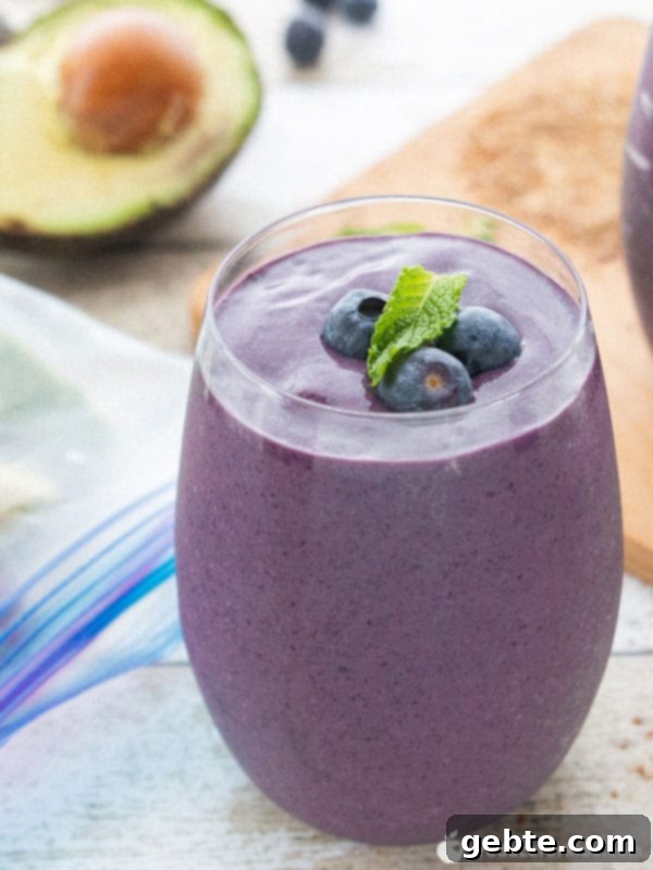 Smoothie με Μύρτιλα και Αβοκάντο