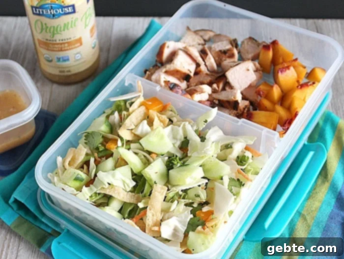 Εύκολη Κομμένη Ασιατική Σαλάτα για Lunchbox