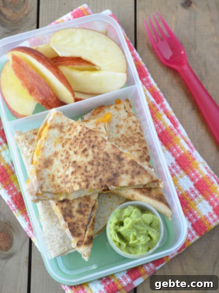 Bento Box με Quesadilla Τυριού & Φασολιών και λαχανικά