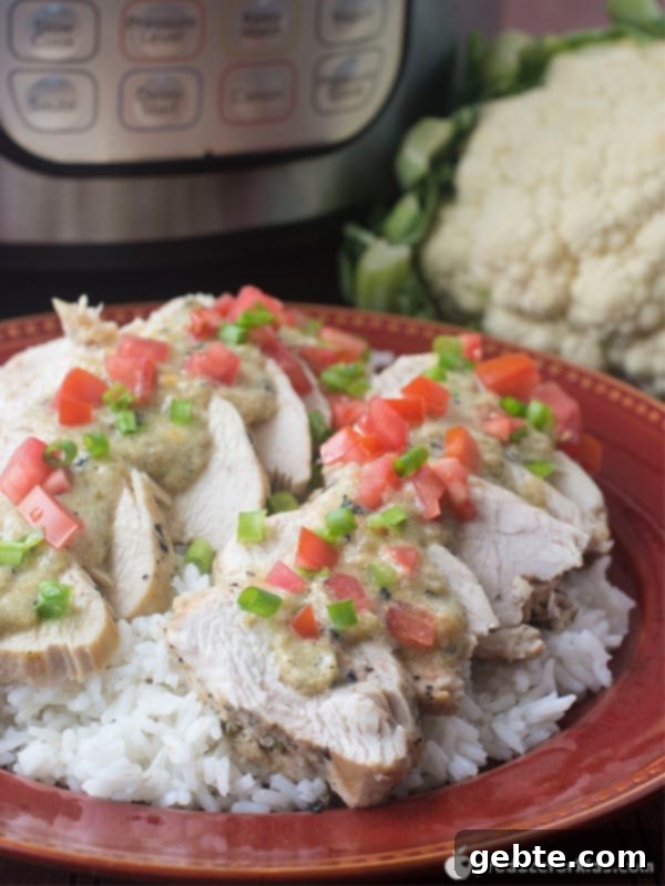 Instant Pot Κοτόπουλο με Σάλτσα Κουνουπιδιού Hatch Chili