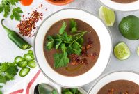 Velvety Black Bean Soup with Cilantro Lime Cream