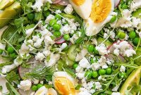 Spring Pea & Arugula Salad with Creamy Dill Dressing