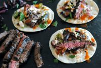 Grilled Skirt Steak Tacos with Charred Lime and Cilantro