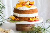 Nectarine and Crème with Pink Peppercorn Honey Cake Recipe