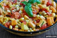 Grilled Corn and Peach Salsa with Fresh Basil
