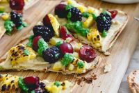 Grilled Corn & Berry Hummus Flatbread Recipe