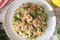 Garlic Shrimp Orzo with Lemon and Parsley