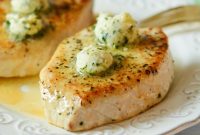 Lemon Basil Butter Baked Swordfish with Garlic and Herbs
