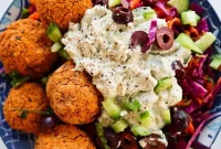 Meditarian-Style Vegan Meatball Bowls with Tzatziki and Quinoa