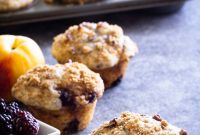 Blackberry Peach Coffee Cake Muffins Recipe with Streusel