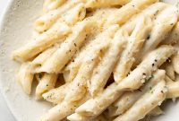 Creamy Penne Pasta with Garlic Parmesan Sauce