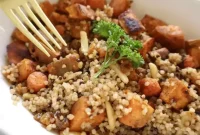 Quinoa and Roasted Sweet Potato Salad with Lemon Vinaigrette