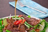 Crisp Korean Beef Salad with Yuzu Tea Dressing