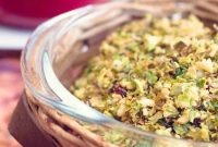 Warm Brussels Sprout Salad with Bacon, Cranberries & Pecans