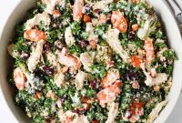 Chicken, Broccoli and Kale Salad with Lemon-Garlic Dressing