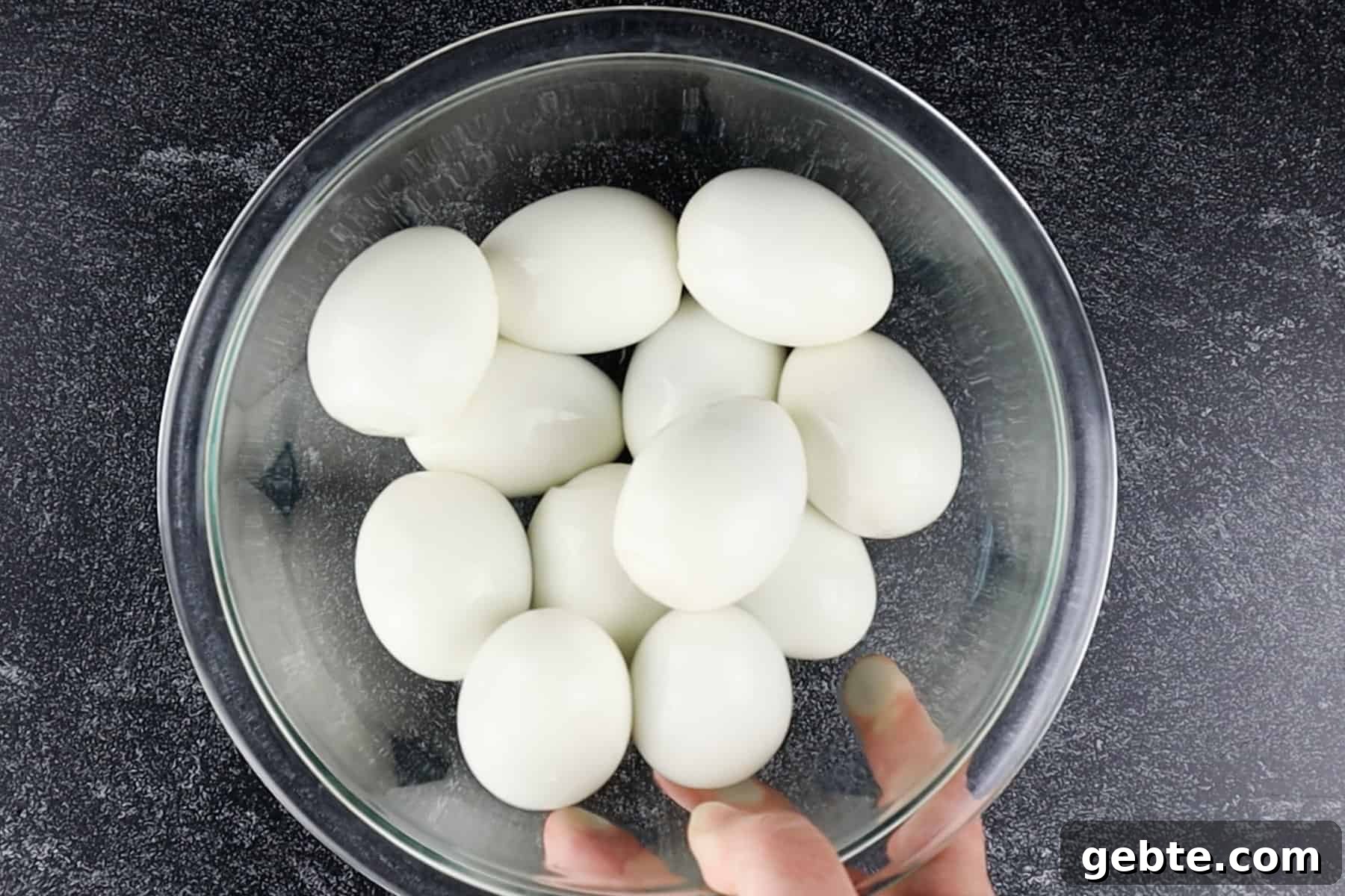hard boiled eggs in bowl