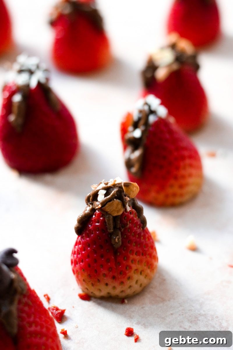 Paleo Chocolate Mousse Stuffed Strawberries