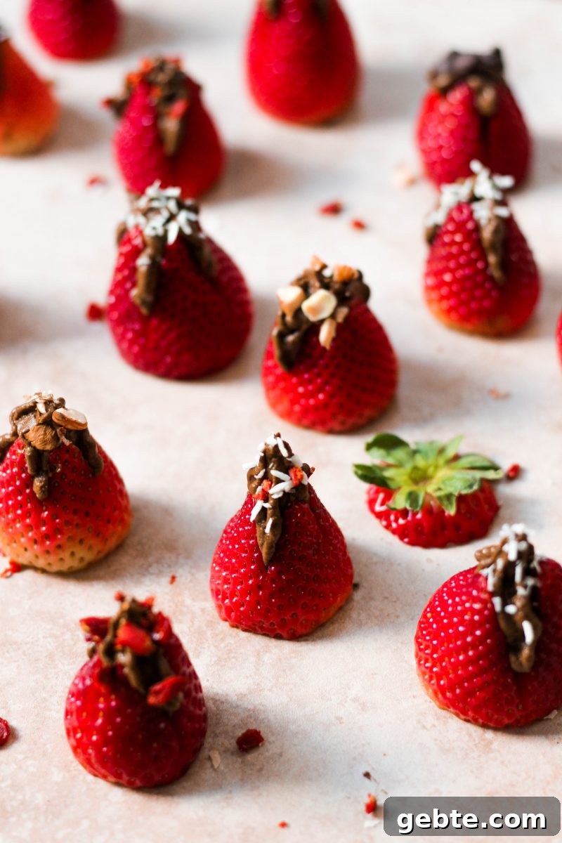 Paleo Chocolate Mousse Stuffed Strawberries