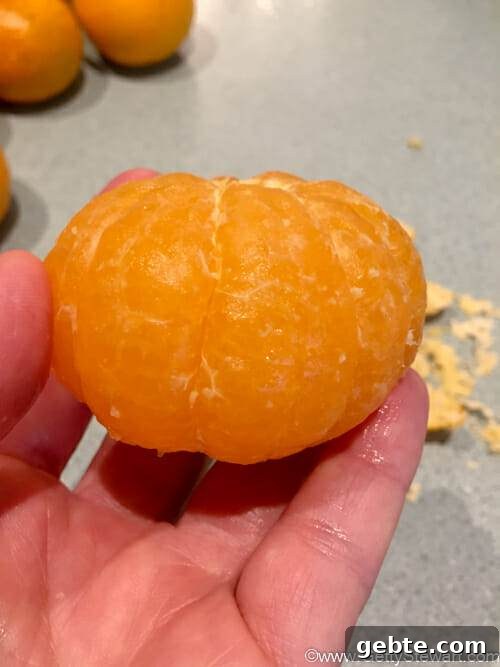 pith removed from mandarin
