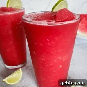 Watermelon slush in a cup.