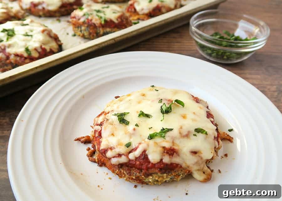 Crispy Eggplant Parmesan {No-Fry, Baked, Easy Recipe}