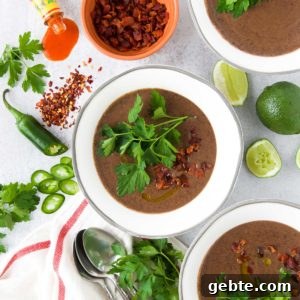 Velvety Black Bean Soup with Cilantro Lime Cream 12 img 10934 11