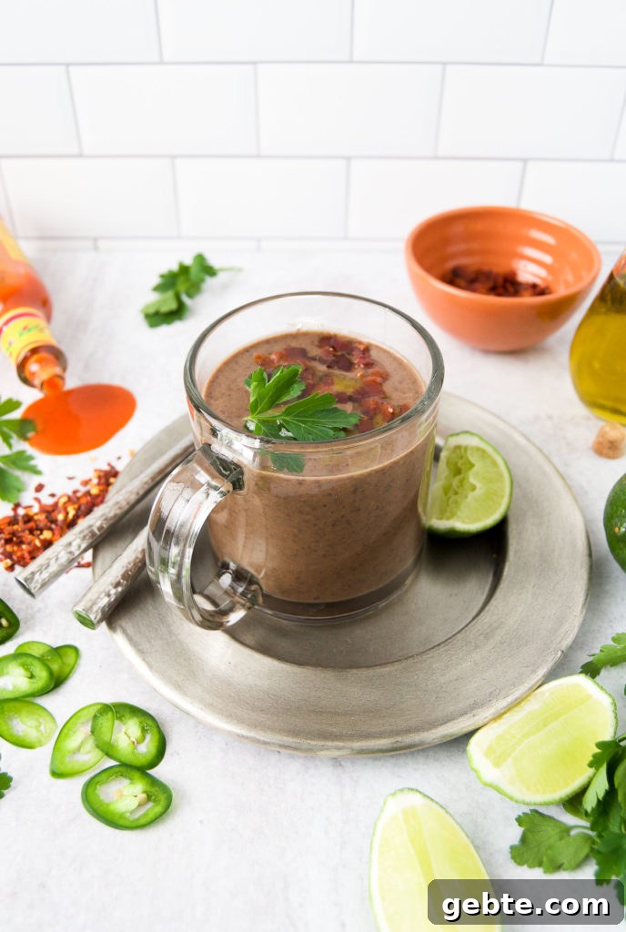 Velvety Black Bean Soup with Cilantro Lime Cream 3 img 10934 2