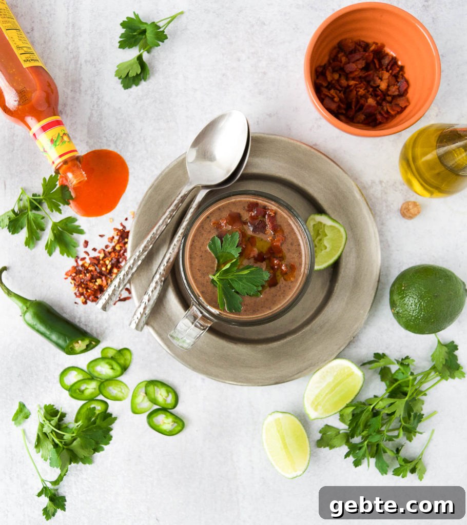 Velvety Black Bean Soup with Cilantro Lime Cream 4 img 10934 3