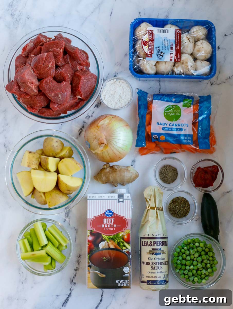 Hearty Oven-Braised Beef Stew Recipe for Comforting Dinners 3 Ingredients for homemade oven beef stew recipe.