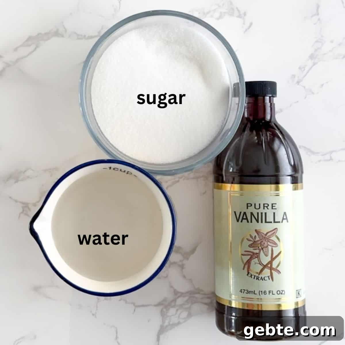 sugar, vanilla and water.