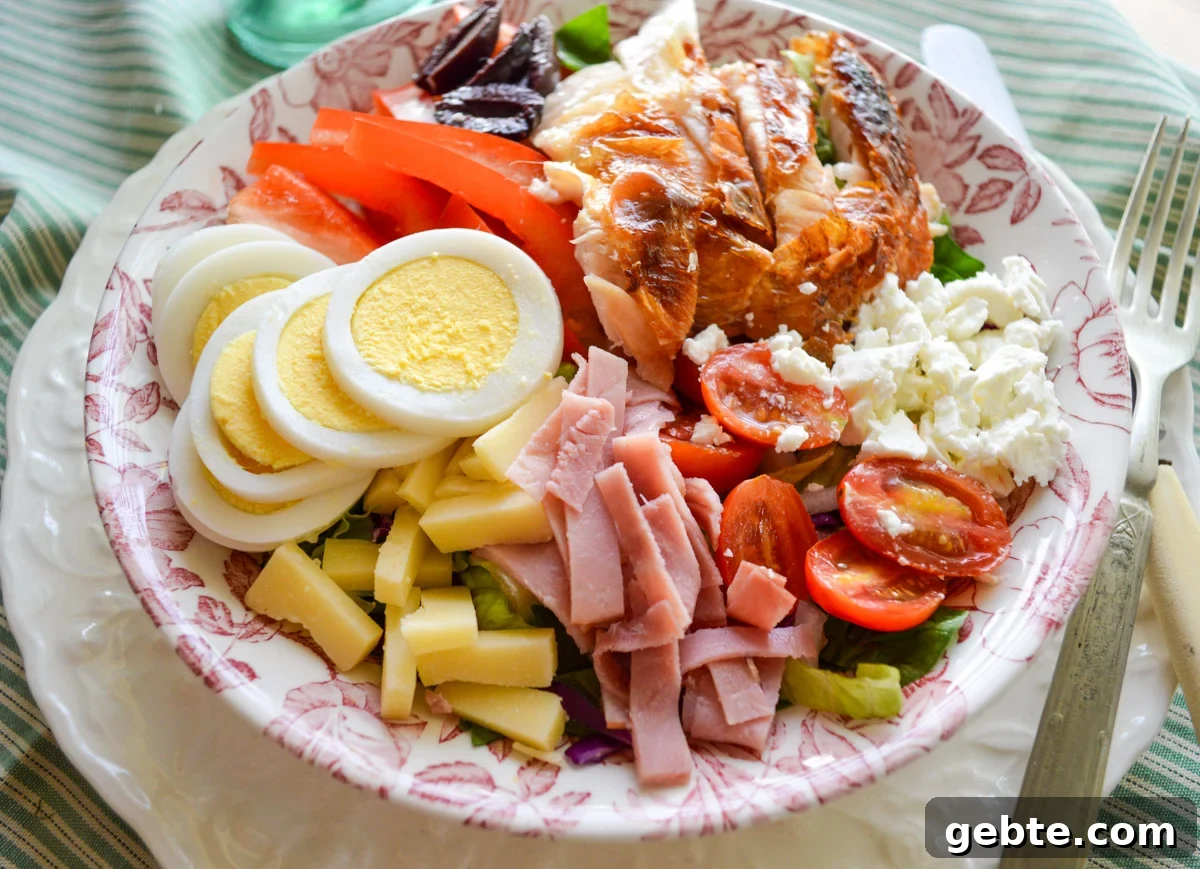 bowl of chef's salad on white plate