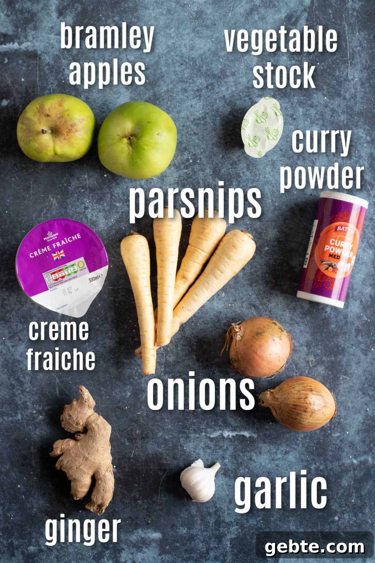 Curried Parsnip and Apple Soup Recipe for Cozy Fall Meals 3 Ingredients for curried parsnip and apple soup.