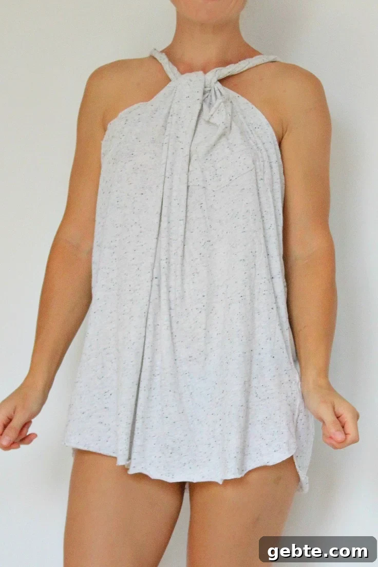 DIY No-Sew Halter Beach Cover-Up Tutorial: Quick Summer Project 3 No sew beach cover up