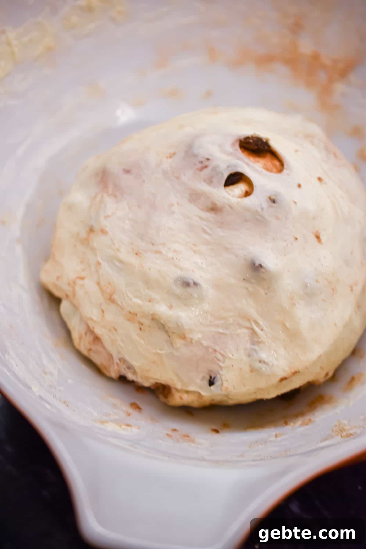 The dough is ready for the bulk rise.