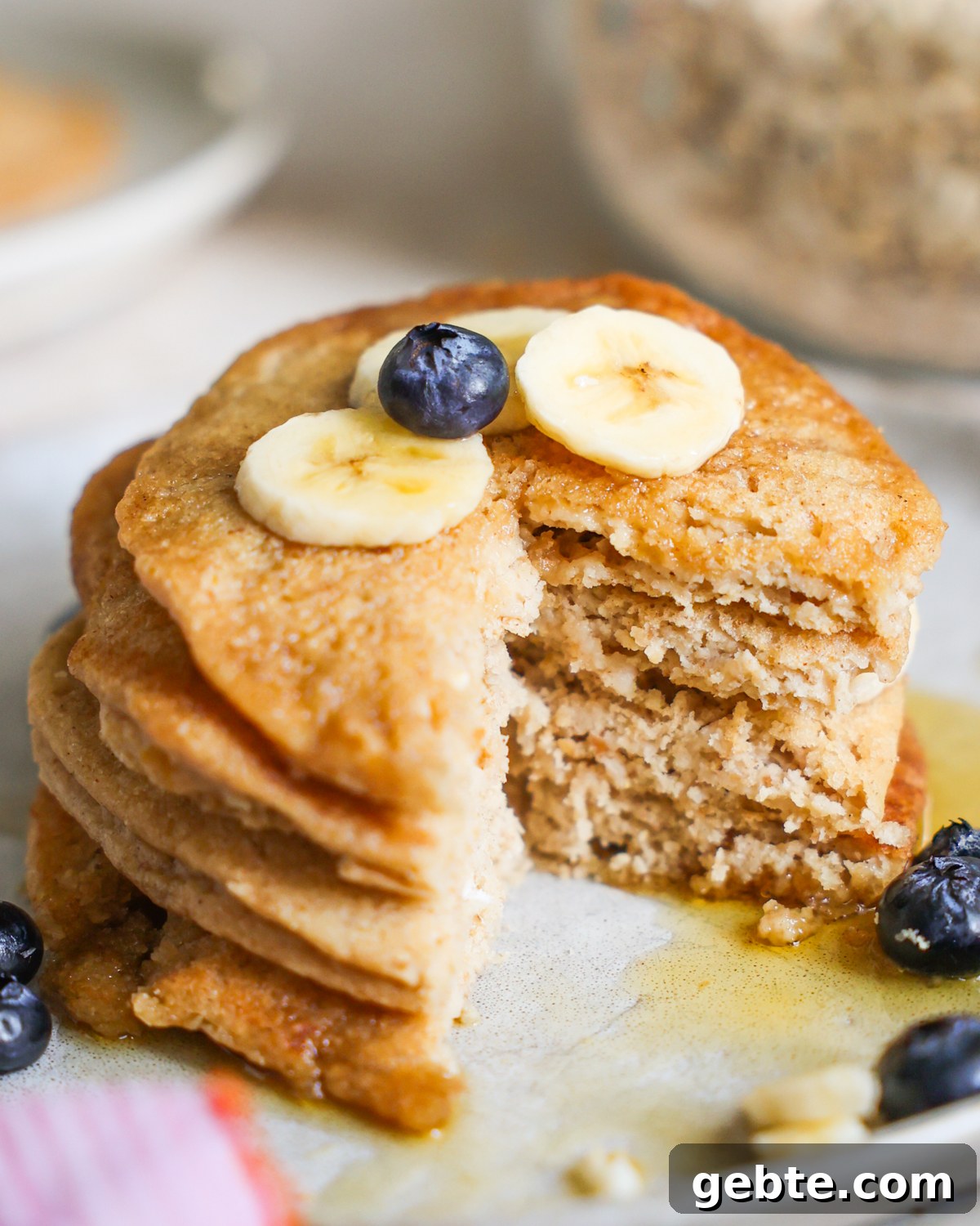 Fluffy Oat Flour Pancakes: Light, Tender Morning Stack 11 Stack of oat flour pancakes.