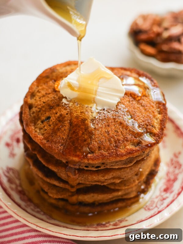 Fluffy Oat Flour Pancakes: Light, Tender Morning Stack 16 vegan sweet potato pancakes topped with maple syrup