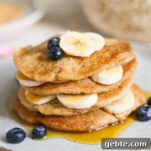 Fluffy Oat Flour Pancakes: Light, Tender Morning Stack 17 Stack of oat flour pancakes.