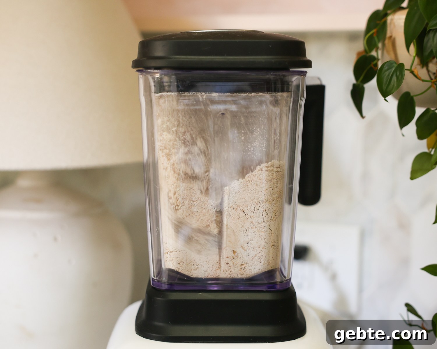 Fluffy Oat Flour Pancakes: Light, Tender Morning Stack 5 Blending oats to make flour in a blender.