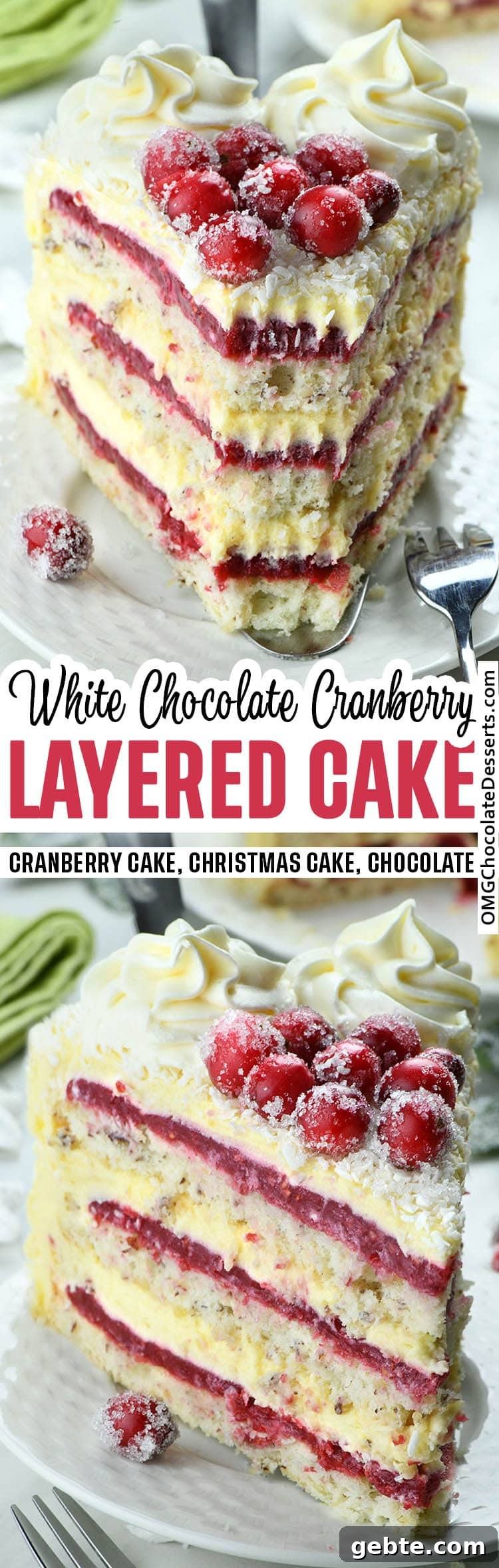 This cake makes a striking Christmas presentation, and it’s worthy to take a central place on the holiday table.