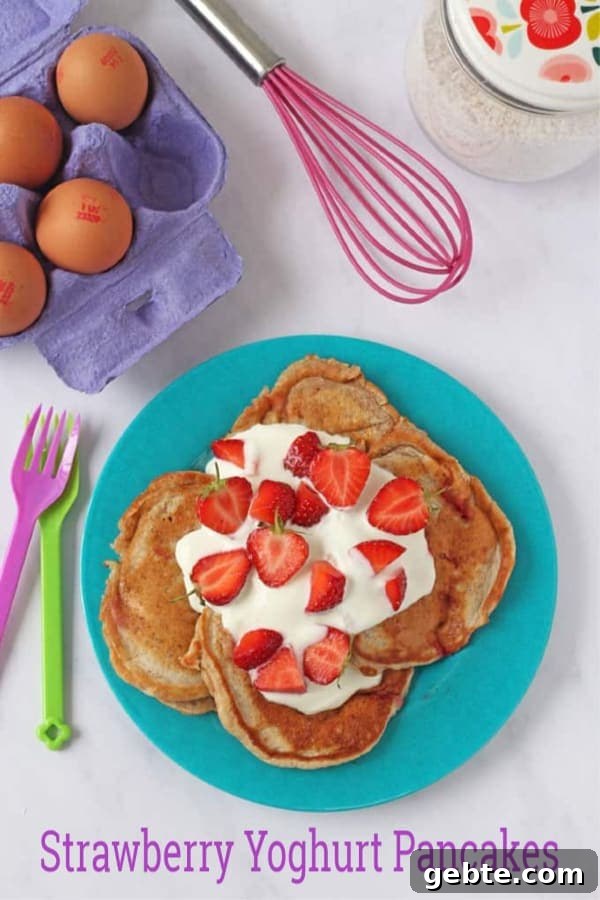 Strawberry Yogurt Pancakes Pinterest Pin