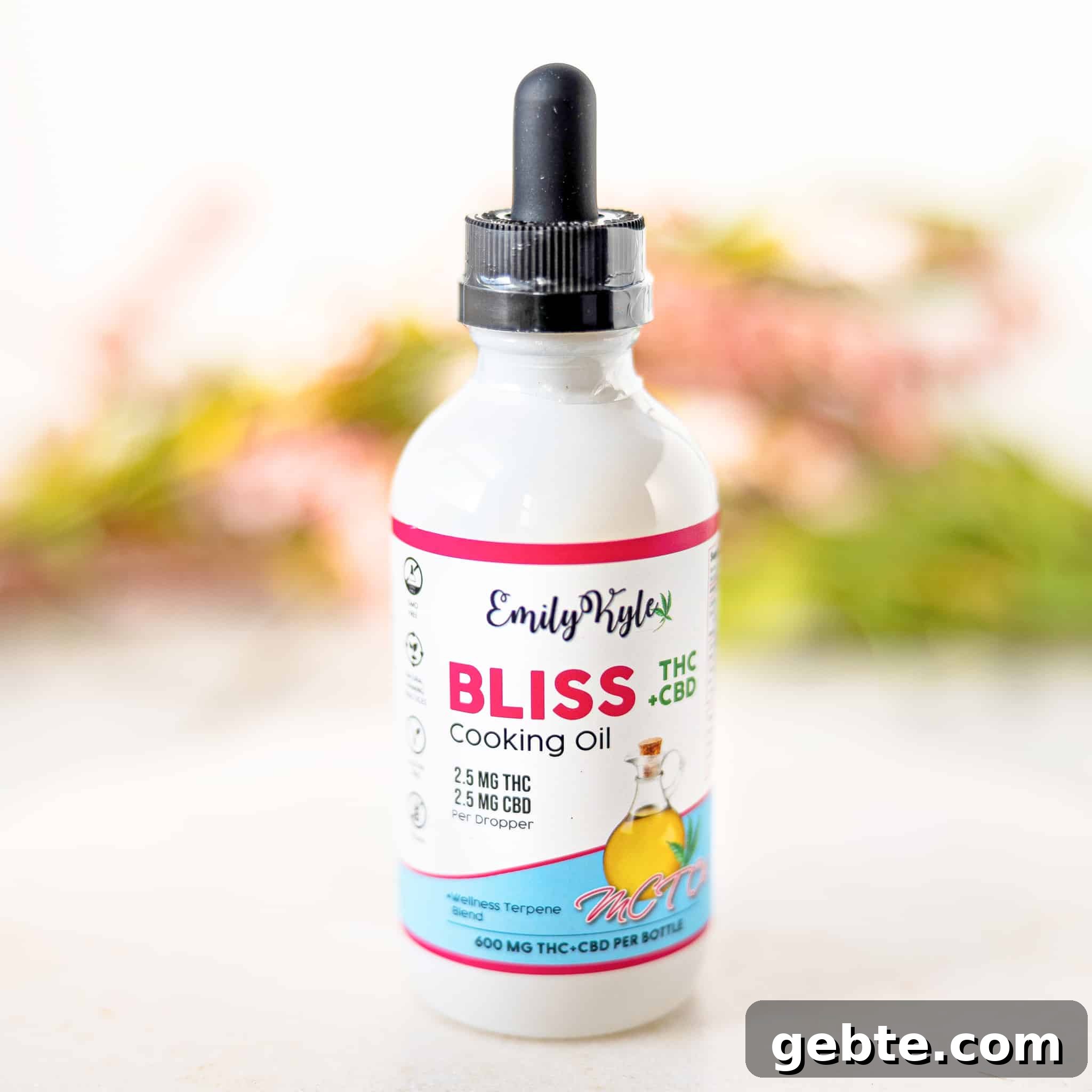 Mango Cannabis Smoothie Bowl Recipe for Relaxing Mornings 3 A picture of Emily Kyles Bliss cooking oil.